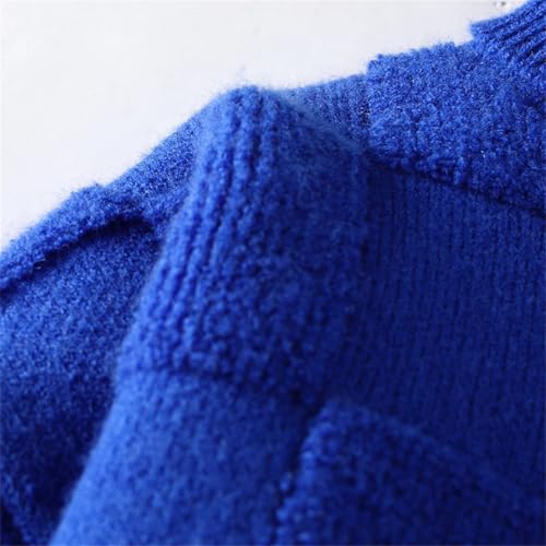 Men Plaid High Neck Pullovers Sweater Long Sleeve Thick Warm Wool Knit Jumper Top4