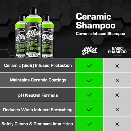Image of Ceramic Car Shampoo - Slick Car Wash Soap for Ceramic Coatings - pH-Balanced Car Wash Shampoo - Adds Hydrophobic Protection | Enhances Coatings, Waxes or Sealants | Incredible Shine (16oz - 2 Pack)