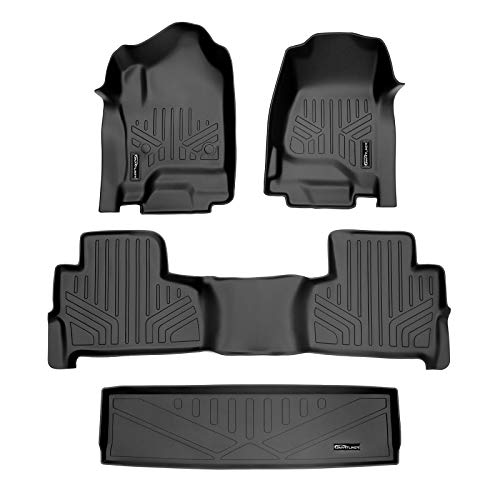 MAXLINER All Weather Custom Fit 2 Row & Cargo Liner Behind The 3rd Row Floor Mat Liner Set Compatible with 2015-2020 Chevrolet Tahoe