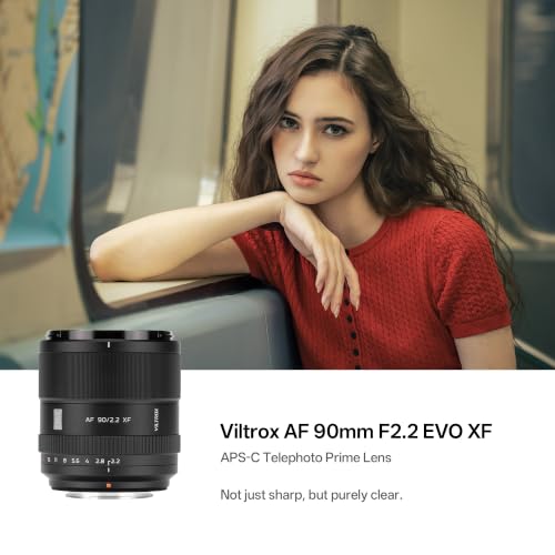 Image of VILTROX 90mm F2.2 EVO XF-Mount Lens, AF 90mm f /2.2 Autofocus Large Aperture APS-C Prime Lens Compatible with Fuji X-Mount Mirrorless Cameras X-M5 X-E4 X-E5 X-S20 X-H1 X-Pro3 X-S10 X-T4 X-T30 X-H2