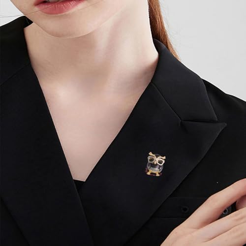 Image of Enamel Owl Bird Brooch Pin for Women Girls Red Green Animal Brooches