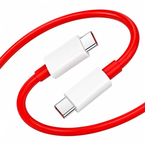 Image of HANYCONY 80w Type C to C Red Ultra-Fast Cable Compatible with OnePlus 11R 12R Nord CE4 11 12 Warp VOOC Power Delivery for Supervooc |Original Fast Charging