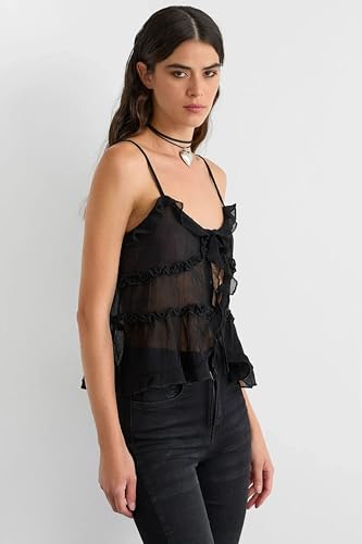 Ruffle Detail Tulle Blouse3