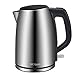 Produktbild ABC Lifestyle Edelstahl Wasserkocher, 1850-2200 W, 1,7 L Elektrischer Wasserkocher, Automatische Abschaltung, Edelstahl Schnellwasserkocher mit Sichtfenster (Edelstahlfarben)