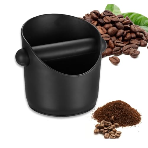 Boite à Café Knock Box, Bac à Marc de Café,Boite à Café,Avec Barre de Frappe Amovible Base Antidérapante,Récipient de tapotement pour machine à café porte-filtre,Pour Récupérateur Marc de Café(Noir)