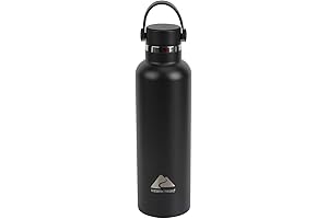 Ozark Trail 24 fl Black Insulated Stainless Steel Water Bottle, Twist Cap