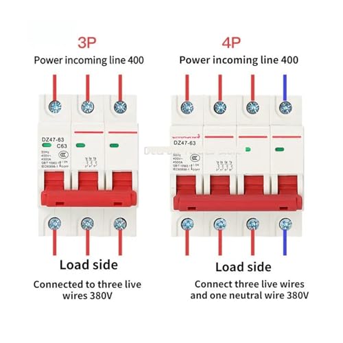 Disjoncteur DZ47 2P 80A évite les surcharges du réseau 400V