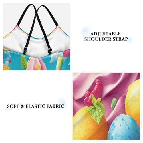 ALAZA Ice Cream Pineapple Orange Lemon Girls Swimsuit Bathing Suit Beach Swimwear One Piece 3-10T3