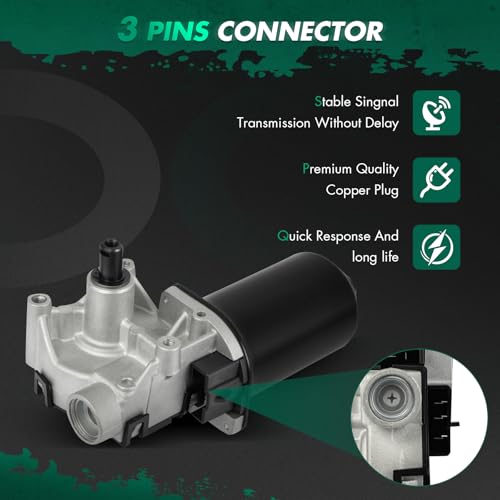 Image of SCITOO Front Windshield Wiper Motor Replacement for 1992-1994 for Ford for E-150 Econoline,1992-1994 for Ford for E-150 Econoline Club Wagon Wiper Motor E63F17504AC;E63Z17508A 3 Pins