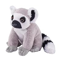Wild Republic Pocketkins Eco Ring Tailed Lemur, Stuffed Animal, 5 Inches, Plush Toy, Made from Recycled Materials, Eco Friendly