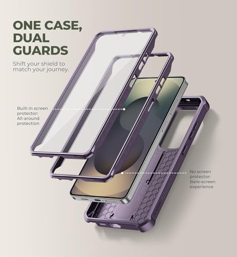 Image of Dexnor for Samsung Galaxy S26 Ultra Case with Upgraded Slide Camera Cover & 2 Front Frames & Built-in Screen Protector & Kickstand, Heavy-Duty Rugged Case Full-Body Protective Cover(2026),Purple