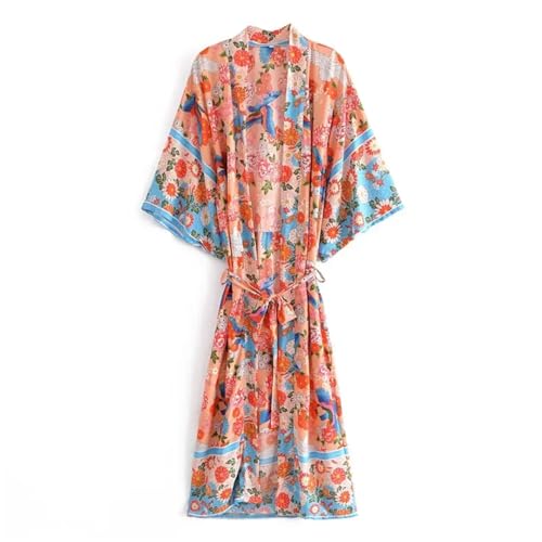 Robe kimono bohème pour femme à manches chauve-souris casual d'été