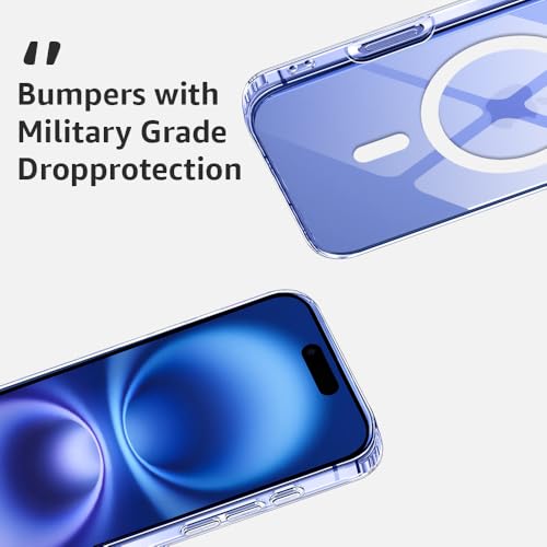 Image of Amozo for iPhone 16 Plus Back Case Cover | Ultra Hybrid Mag-Safe Camera and Drop Protection Back Case Cover for iPhone 16 Plus - (Polycarbonate|Clear)