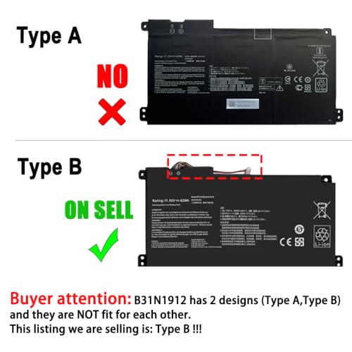 Image of B31N1912 C31N1912 Laptop Battery for ASUS VivoBook 14 E410M E410MA L410M L410MA E410KA E510MA E510KA F414MA L510MA R522MA E410MA-EK026TS L410MA-BV058TS E510KA-EJ033TS 42Wh
