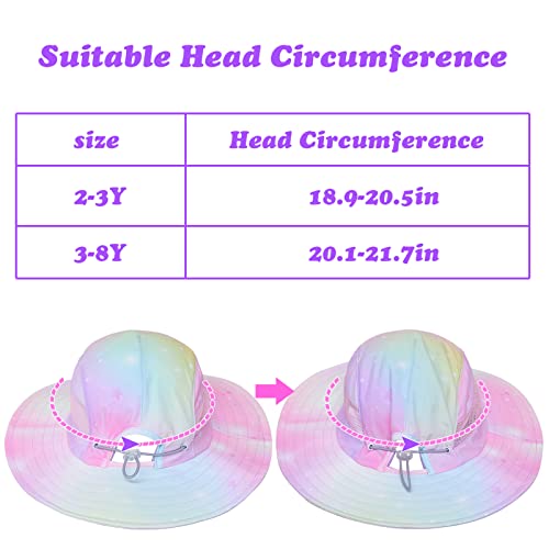 Image of Kids Sun Hat for Toddler Girls Unicorn Bucket Hats UV Protection Summer Hat for Kids Wide Brim Fishing Hat 2-8 Years