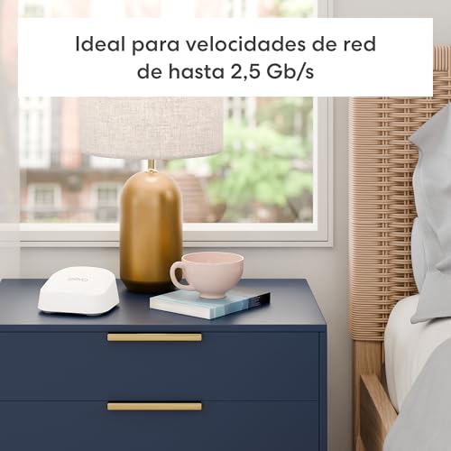 Miniatura 6 de Router wifi de malla eero 7 de Amazon (último modelo): doble banda con Wi-Fi 7, compatible con velocidades de red de hasta 2,5 Gb/s y cobertura en hasta 190 m² (1 unidad)