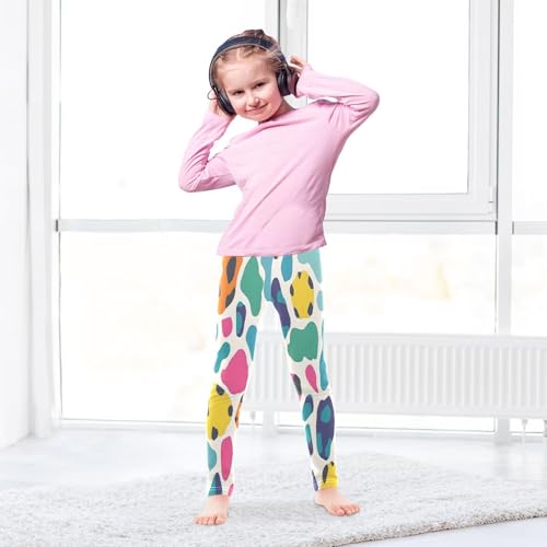 Bolaz Toddler Girls Leggings Printed Yoga Pants Leggings Blue Yellow Leopard for Kids4