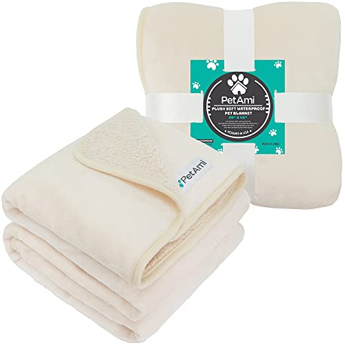 Petami Waterproof Dog Blanket For Small Medium Dogs, Pee Proof Pet Blanket Sherpa Fleece Couch Cover, Reversible Cat Throw Bed Sofa Protector, Soft Plush Washable Pad (Medium 29X40, Beige) #TOP1