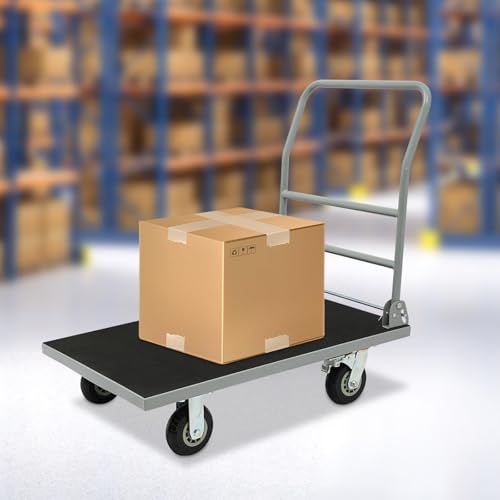Dolly Cart, Extra Large Platform Truck Cart 36 x 24 Heavy Duty Push Cart Dolly with Wheels, Foldable Flat Cart Hand Trucks for Home Office Warehouse Garage Workshop 2200 LBS Capacity