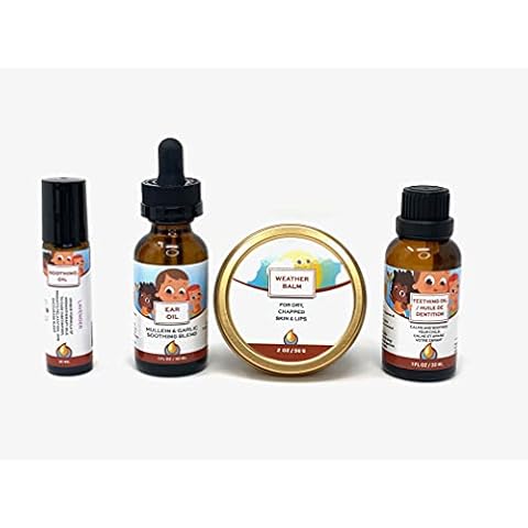 Punkin Butt Teething Comfort Pack - Teething Oil, Ear Oil, Lavender Soothing Oil, and Weather Balm Cover