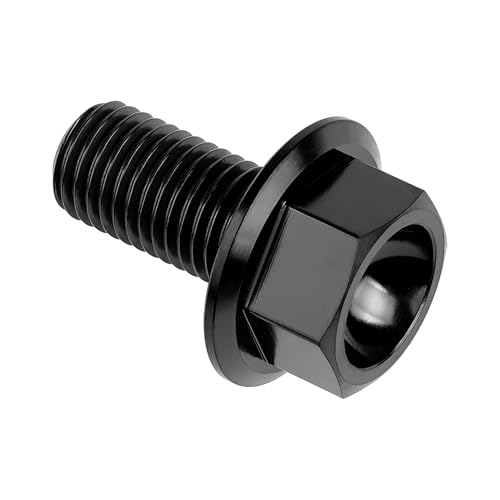 Image of Ti Screws M10 x 20 25 30 35 40 45 50 55 60 65 70 75 80 90 100mm 1.25 Pitch Titanium Flange Hex Bolt Pack of 4 (Black, M10x20mm)