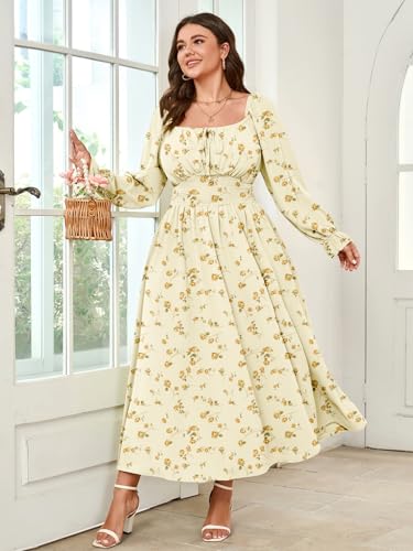 Image of SHESTARR Women's Plus Size Dress Long Sleeve Milkmaid Dress