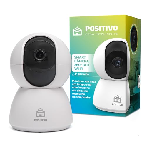 Smart Câmera Bot Wi-Fi 360° Positivo Casa Inteligente 3ª Geração, 4MP, 15 FPS, Detecção de Movimentos, Visão Noturna, Áudio Bidirecional - Bivolt, Compatível com Alexa