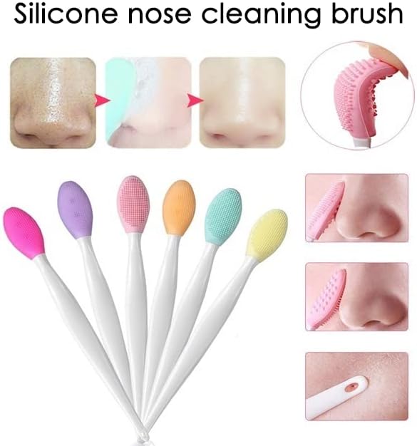 Miniatura 7 de AKOAK Cepillo de limpieza de doble cara con cabeza de silicona respetuoso con el medio ambiente, cepillo de puntos negros, cutinaporos, herramienta