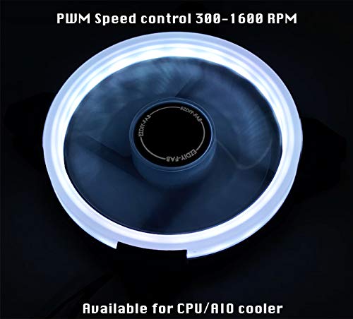 EZDIY-FAB Ventilatore ad Anello a LED da 120 mm,Ventilatore a LED Case per PC Case,CPU Cooler e Radiatori Bianco 4 Pin 3 Pack