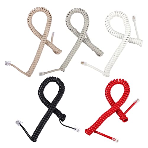OSALADI 10pièces Lot De Câbles Téléphoniques Spiralés Cordon Combiné Prolongé Souple Avec Connecteurs Adapté Au Téléphone Fixe Pour Bureau Et Domicile