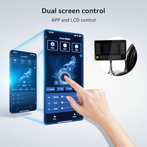 Real Relax 2025 Full Body Massage Chair of Dual-core S Track,Shiatsu Massage Recliner of Zero Gravity with APP and LCD Control,Lower Back and Calf Heating,Bluetooth,Home or Office Use,Black - Image 5