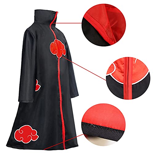 Akatsuki cloak for kids and adults, unisex, cosplay costume, Halloween, Christmas, party costume, cape with headband, ring, Kakashi Kunai and Ninja Shuriken - Image 5