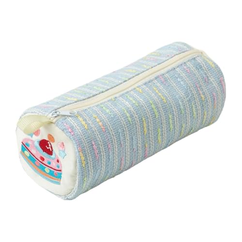 JUSKAQZYI Lindo Estuche de bolígrafo de Dibujos Animados, Bolsa de Almacenamiento portátil Suave con Cremallera for lápices, Bolsa de Almacenamiento for Escuela y Oficina for niñas y niños(BLU)