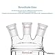 stonylab Doppelwandiger Reaktionskolben, Flachboden Reaktionsgefäß mit Doppelschicht und Drei 24/40 Standardanschlüssen, 250 ml