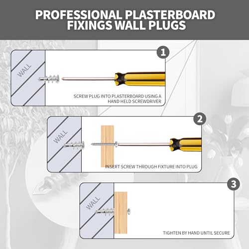 Drywall Anchors and Screws Kit, Self Drilling Anchors, 20PCS Heavy Duty Wall Anchors and 20PCS Screws for Drywall Sheetrock - Image 4