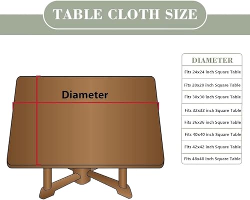 Nappe de table blanche élastique en polyester motifs géométriques lavable 48" - 5