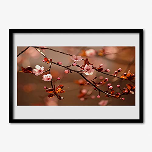 Affiche encadrée fleur 70x50 avec cadre en MDF Premium Tulup