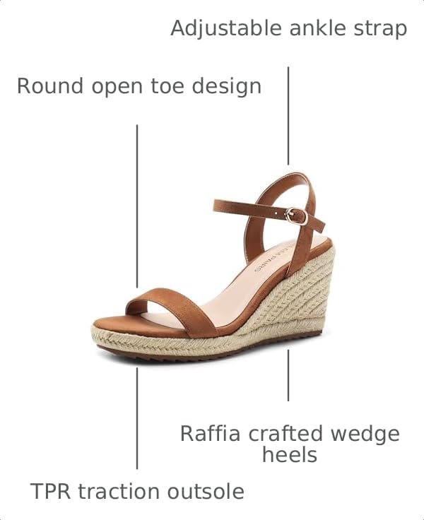 Image of DREAM PAIRS Women's Espadrilles Wedge Sandals for Women