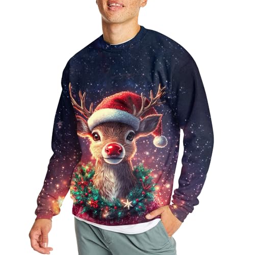 Sweatshirts Weihnachtsbaum Poloshirt Herren Langarm Weihnachtsbaum...