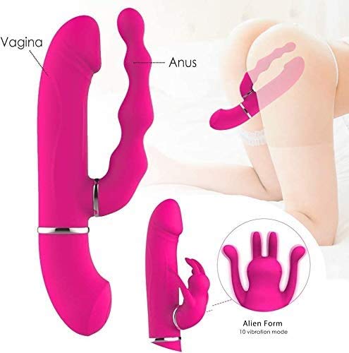 3 In 1 RabBiț Vībràtørẹ Donna ạnạlẹ Sěssūạlě Realisticø, Stímólạtørê Vịbrạņțẹ Clidørīdè Vịbràtøri Sěssūalí per Donna ạnạlẹ Pūñtö Ġ Grande, USB Ricaricabile, Doppio Motore, 10 Modalità Professionali