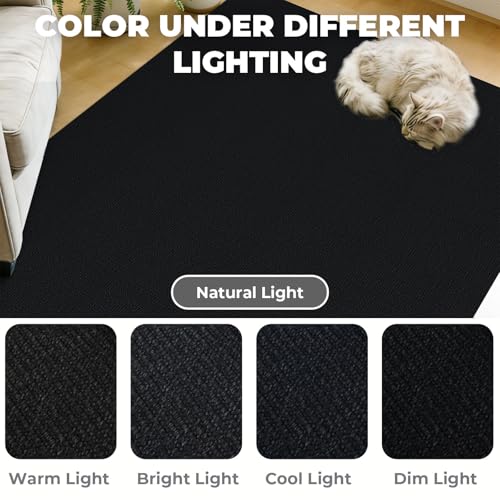 Tapete decorativo trenzado de 3x5 pies negro miniatura 4