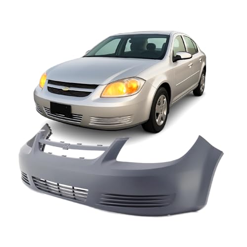 Image of FitParts Compatible with Chevrolet Cobalt 2005-2010 Front Bumper Cover | Primed, Without Fog Lights Holes, Sedan /Coupe, Base LS LT Coupe, Ready to Paint, OEM 19120183, GM1000733