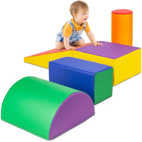 Image of Best Choice Products 5-Piece Kids Climb & Crawl Soft Foam Block Activity Play Structures for Child Development, Color Coordination, Motor Skills - Multicolor