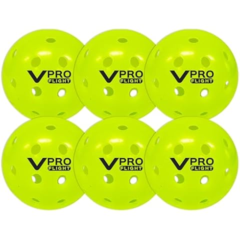 Vulcan | VPRO Flight Outdoor Pickleball | Official Ball of The PPA Tour & MLP | Hi-Vis Yellow | 6 Pack Cover