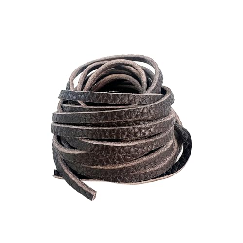 Image of Decker Leather Boot Lace 141 Inches long Shoelaces Cut to Fit all Size Heavy Duty Work shoelace Leather Cord String (Coffee)