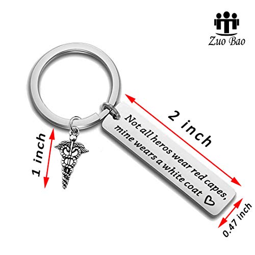 Zuo Bao Doctor Gift Pharmacist Gift White Coat Ceremony PA Gift 1st White Coat Gift Not All Heros Wear Red Capes Keychain2