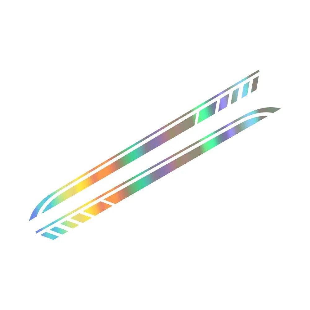 Car Door Sticker Racing Stripe Decoration Decal 190x11.2cm(Colorful Laser)