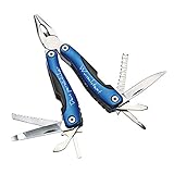 Personalisiertes Multifunktions-Taschenmesser mit Gravur 8in1 Edelstahl Multitool Werkzeug Klappmesser mit Namen Pefektes Geschenk zu Weihnachten für Männer (Multitool blau)