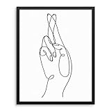 Abstract Fingers Crossed Hand Wall Decor Art Print Poster -11