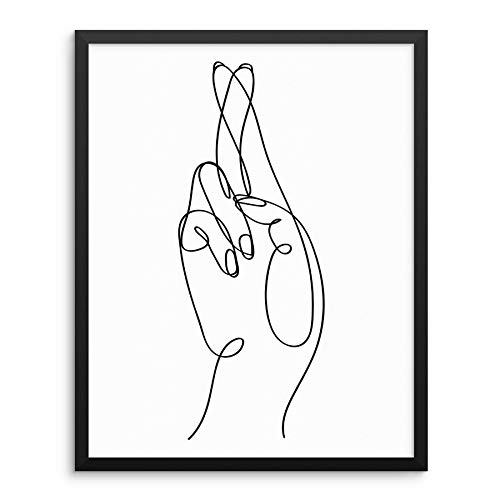 Abstract Fingers Crossed Hand Wall Decor Art Print Poster -11